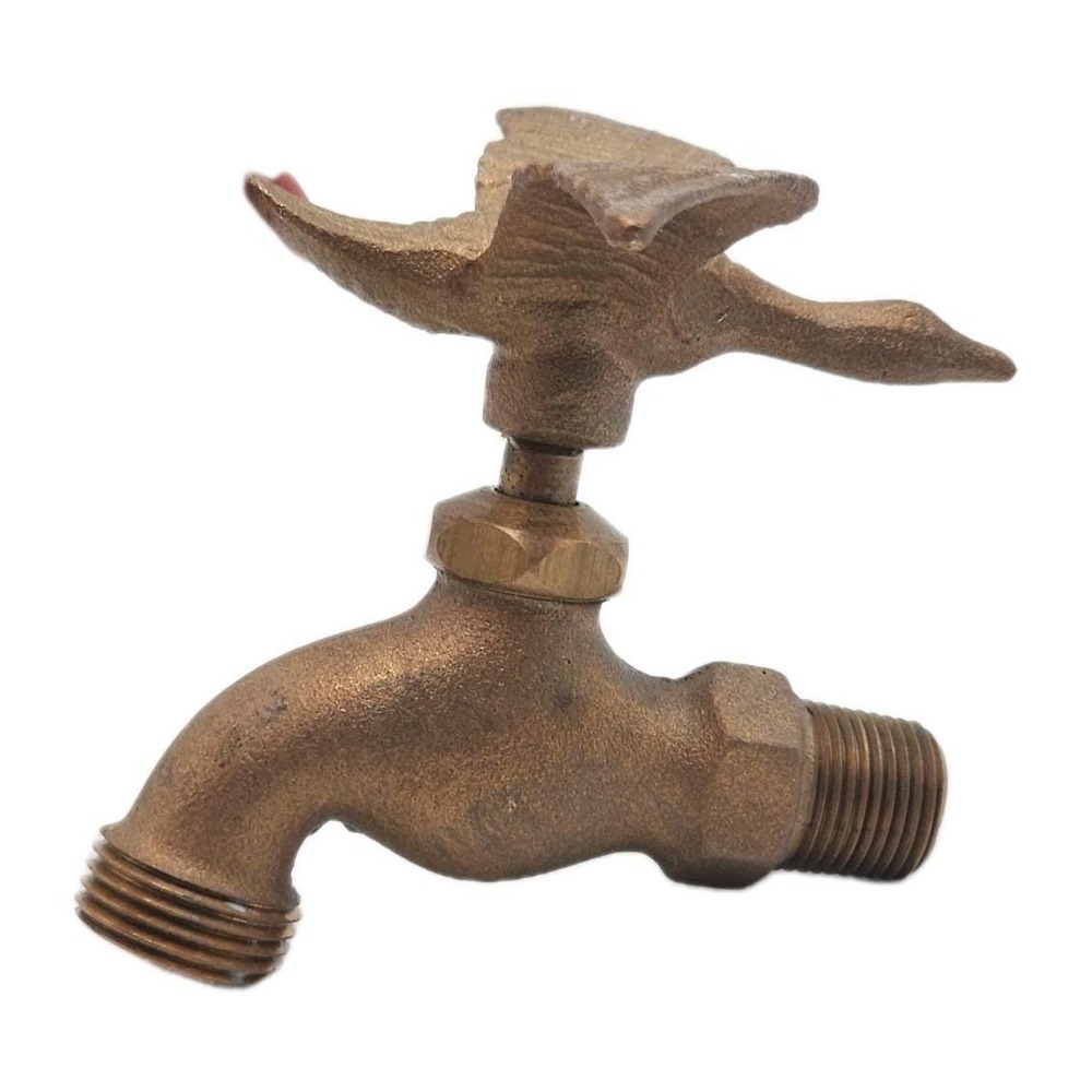 Vintage Brass Flying Goose Handle Faucet Spigot‎ Outdoor Garden Tap 6.25"